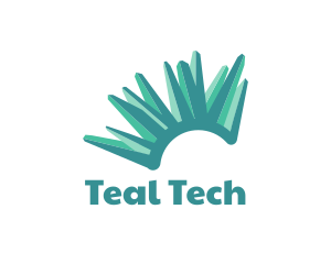 Teal Crystal Formation logo design