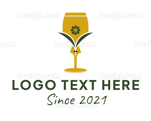 Organic Kombucha Glass Logo