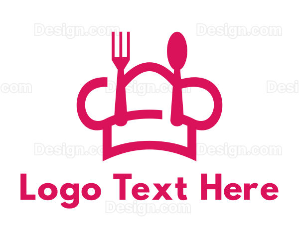 Pink Chef Food Logo