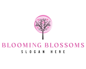 Pink Cherry Blossom Tree logo design