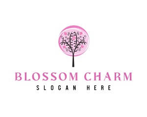 Pink Cherry Blossom Tree logo design