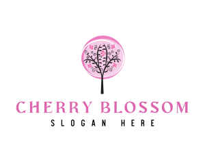 Pink Cherry Blossom Tree logo design