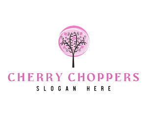 Pink Cherry Blossom Tree logo design