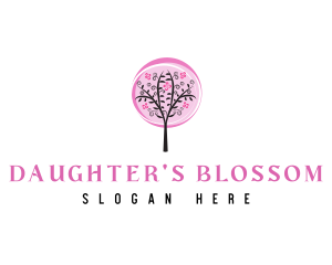 Pink Cherry Blossom Tree logo design