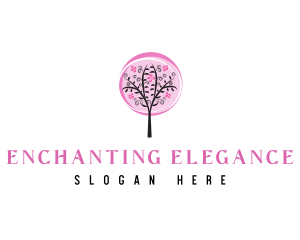 Pink Cherry Blossom Tree logo design