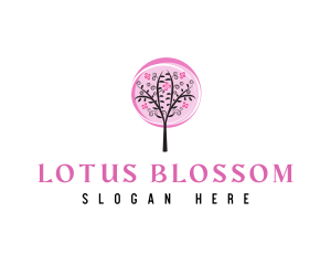 Pink Cherry Blossom Tree logo design