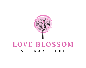 Pink Cherry Blossom Tree logo design