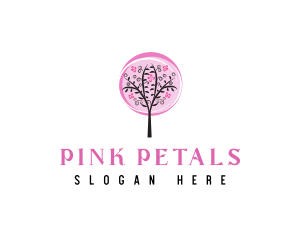 Pink Cherry Blossom Tree logo design