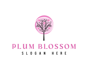 Pink Cherry Blossom Tree logo design