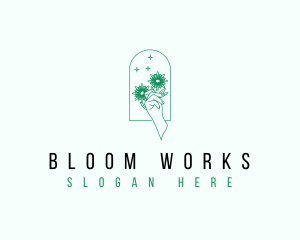 Organic Floral Hand logo design