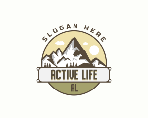 Outdoor Mountain Peak logo design