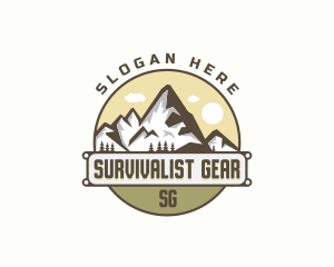 Outdoor Mountain Peak logo design