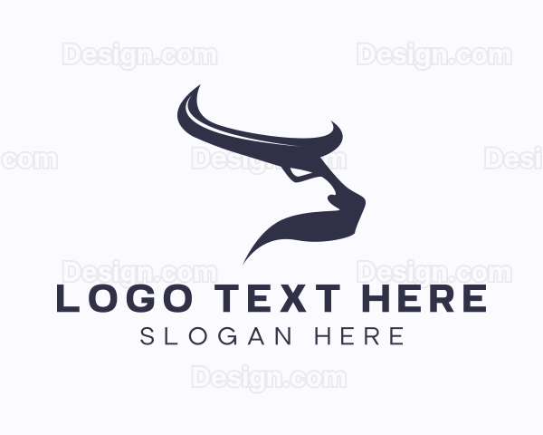 Bull Bison Horns Logo