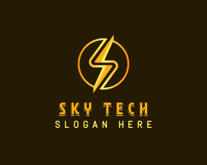 Tech Bolt Letter S logo design