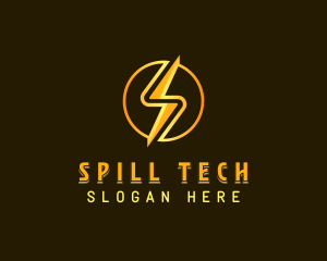 Tech Bolt Letter S logo design