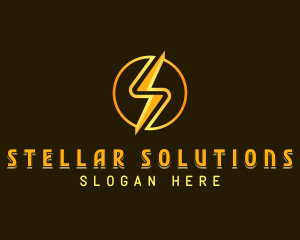 Tech Bolt Letter S logo design