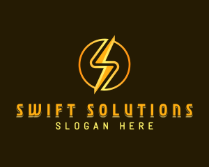 Tech Bolt Letter S logo design