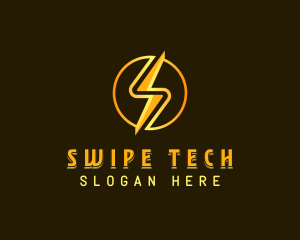 Tech Bolt Letter S logo design