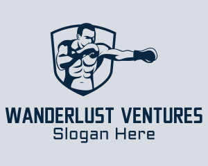 Boxing Trainer Badge Logo