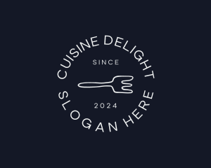 Fork Restaurant Circle logo design