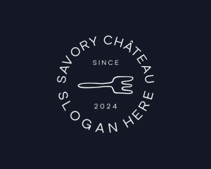 Fork Restaurant Circle logo design