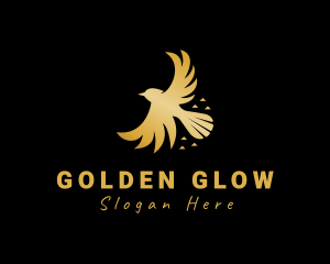 Golden Flying Bird logo design