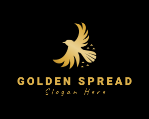 Golden Flying Bird logo design