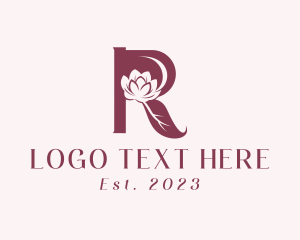 Lotus Flower Letter R  logo