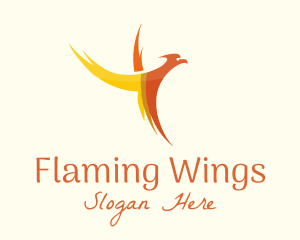 Flying Phoenix Bird  logo design