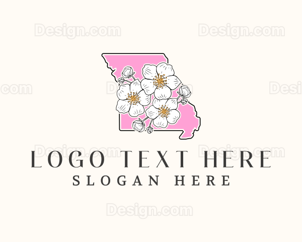 Missouri Hawthorn Flower Logo