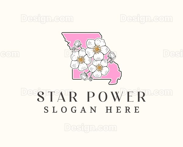 Missouri Hawthorn Flower Logo