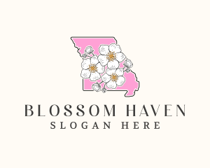 Missouri Hawthorn Flower logo design