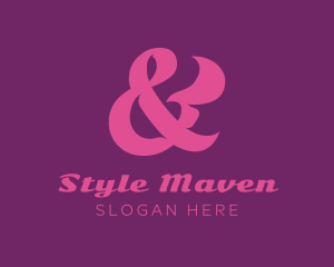 Pink Stylish Ampersand logo