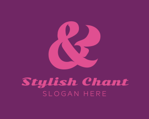 Pink Stylish Ampersand logo design