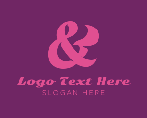 Fashionista - Pink Stylish Ampersand logo design