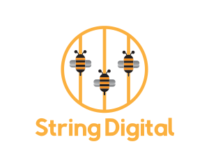 Bee Music Strings logo design