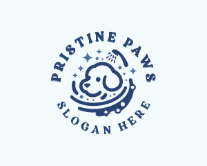 Dog Shower Grooming logo design