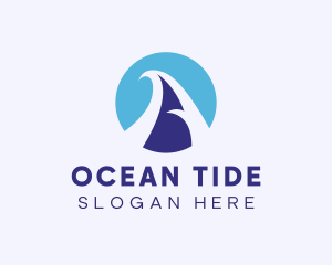 Wave Tide Letter A logo