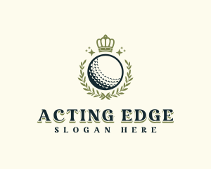 Golf Wreath Crown logo design