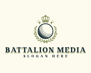 Golf Wreath Crown logo design