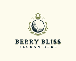 Golf Wreath Crown logo design