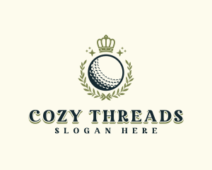 Golf Wreath Crown logo design