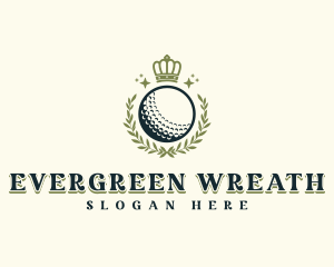 Golf Wreath Crown logo design