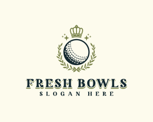 Golf Wreath Crown logo design