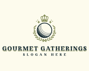 Golf Wreath Crown logo design