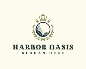 Golf Wreath Crown logo design