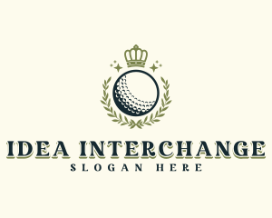 Golf Wreath Crown logo design