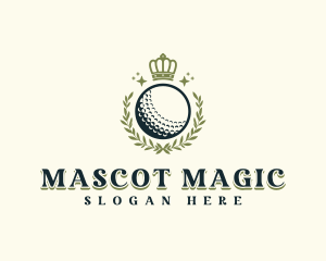 Golf Wreath Crown logo design