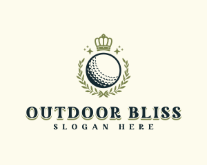 Golf Wreath Crown logo design