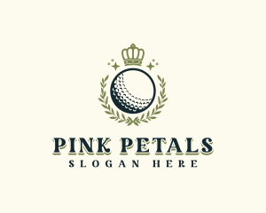 Golf Wreath Crown logo design